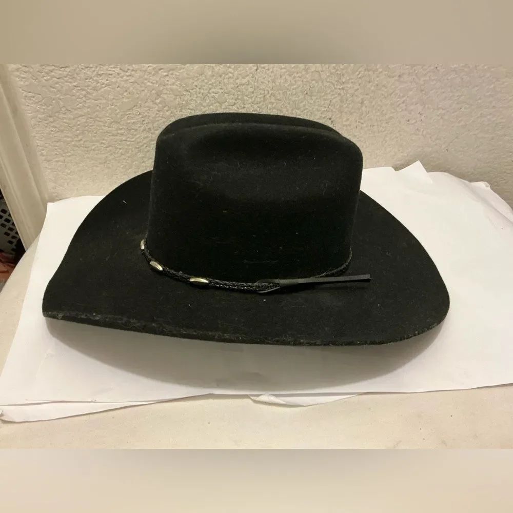 Cody James 3X Wool Cowboy Hat Size 7 1/8 Long Oval Black Western Hats